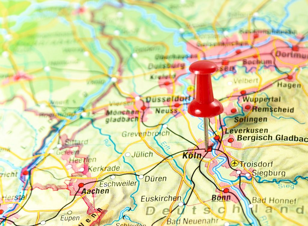 Geographische Karte von Köln