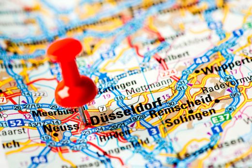 Geographische Karte von Düsseldorf